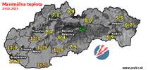 Maximálna teplota - dnes (24.02.2023)