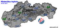 Minimálna teplota - dnes (18.02.2023)