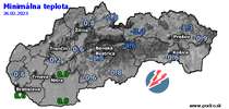 Minimálna teplota - dnes (26.02.2023)