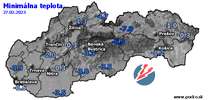 Minimálna teplota - dnes (27.02.2023)