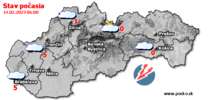 Stav počasia - Slovensko (14.02.2023 o 6.00 hod.)