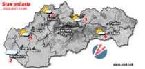 Stav počasia - Slovensko (15.02.2023 o 12.00 hod.)