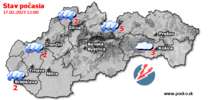 Stav počasia - Slovensko (17.02.2023 o 12.00 hod.)
