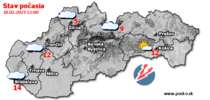 Stav počasia - Slovensko (18.02.2023 o 12.00 hod.)