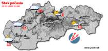 Stav počasia - Slovensko (21.02.2023 o 12.00 hod.)