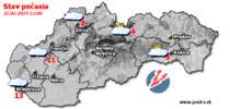 Stav počasia - Slovensko (22.02.2023 o 12.00 hod.)