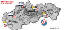 Stav počasia - Slovensko (23.02.2023 o 12.00 hod.)