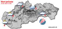 Stav počasia - Slovensko (25.02.2023 o 12.00 hod.)