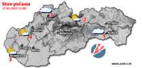 Stav počasia - Slovensko (27.02.2023 o 12.00 hod.)