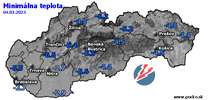 Minimálna teplota - dnes (04.03.2023)