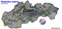 Minimálna teplota - dnes (22.03.2023)
