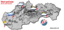 Stav počasia - Slovensko (09.03.2023 o 6.00 hod.)