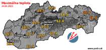 Maximálna teplota - dnes (24.04.2023)