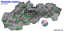 Minimálna teplota - dnes (16.04.2023)