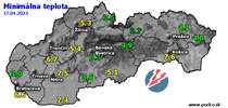Minimálna teplota - dnes (17.04.2023)