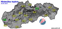 Minimálna teplota - dnes (18.04.2023)