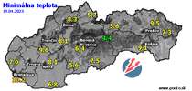 Minimálna teplota - dnes (19.04.2023)