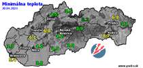 Minimálna teplota - dnes (20.04.2023)