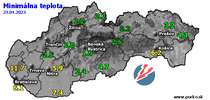 Minimálna teplota - dnes (23.04.2023)