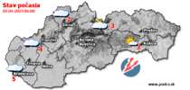 Stav počasia - Slovensko (03.04.2023 o 6.00 hod.)