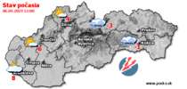 Stav počasia - Slovensko (06.04.2023 o 12.00 hod.)