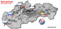 Stav počasia - Slovensko (09.04.2023 o 12.00 hod.)