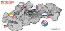 Stav počasia - Slovensko (10.04.2023 o 12.00 hod.)