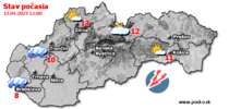 Stav počasia - Slovensko (13.04.2023 o 12.00 hod.)