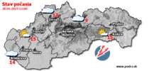 Stav počasia - Slovensko (20.04.2023 o 12.00 hod.)