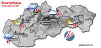 Stav počasia - Slovensko (24.04.2023 o 12.00 hod.)