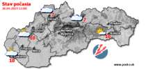 Stav počasia - Slovensko (26.04.2023 o 12.00 hod.)