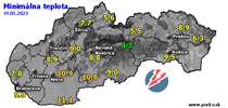 Minimálna teplota - dnes (19.05.2023)
