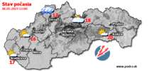 Stav počasia - Slovensko (06.05.2023 o 12.00 hod.)