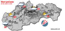 Stav počasia - Slovensko (07.05.2023 o 12.00 hod.)