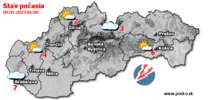 Stav počasia - Slovensko (09.05.2023 o 6.00 hod.)