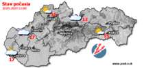 Stav počasia - Slovensko (10.05.2023 o 12.00 hod.)