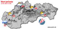 Stav počasia - Slovensko (12.05.2023 o 12.00 hod.)