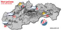 Stav počasia - Slovensko (13.05.2023 o 6.00 hod.)