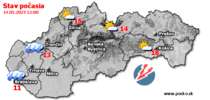 Stav počasia - Slovensko (14.05.2023 o 12.00 hod.)