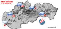 Stav počasia - Slovensko (15.05.2023 o 6.00 hod.)