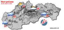 Stav počasia - Slovensko (16.05.2023 o 12.00 hod.)