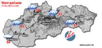 Stav počasia - Slovensko (17.05.2023 o 12.00 hod.)