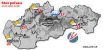 Stav počasia - Slovensko (23.05.2023 o 12.00 hod.)