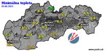 Minimálna teplota - dnes (01.06.2023)