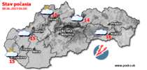 Stav počasia - Slovensko (08.06.2023 o 6.00 hod.)