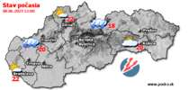 Stav počasia - Slovensko (08.06.2023 o 12.00 hod.)