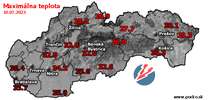 Maximálna teplota - dnes (10.07.2023)