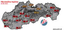 Maximálna teplota - dnes (02.08.2023)