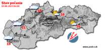 Stav počasia - Slovensko (03.08.2023 o 6.00 hod.)