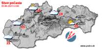 Stav počasia - Slovensko (05.08.2023 o 12.00 hod.)